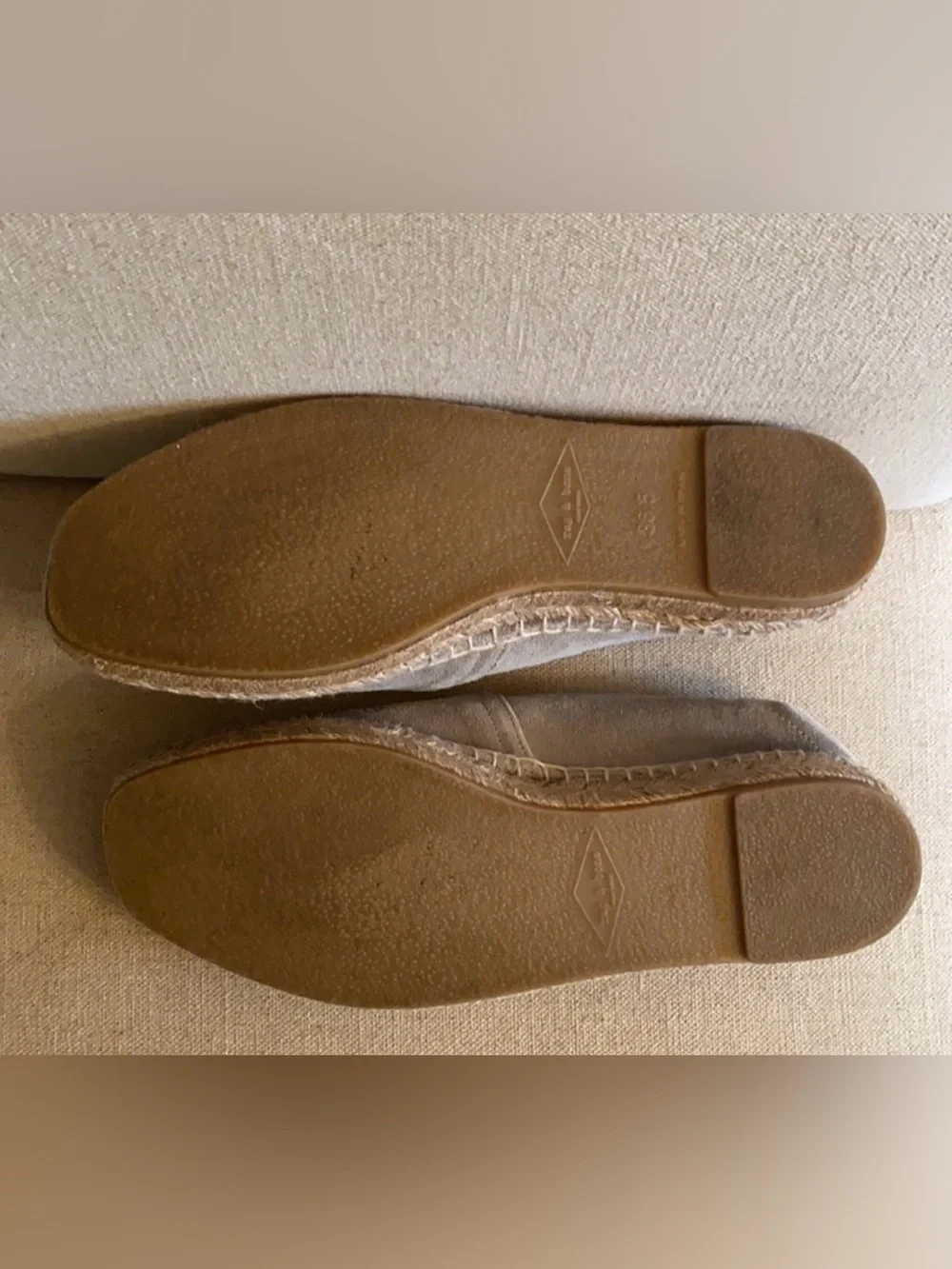 Rag & Bone Light Grey Suede Espadrille Flats